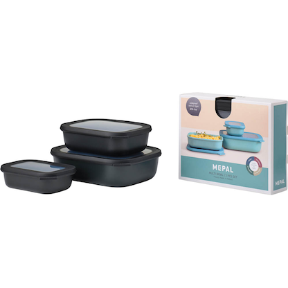 Artikelbild für MEPAL Frischhaltedosen-Set Cirqula schwarz 0,5/1,0/2,0 l, 1 Set, Artikelnummer 434666