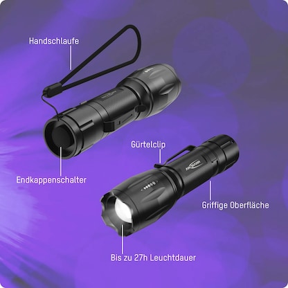 Artikelbild 8 für ANSMANN Action 400 UV LED Taschenlampe schwarz 5,0 cm, 4.200 Lux, 90 Lumen, 3 W, Artikelnummer 629457