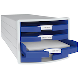 Artikelbild 1 für HAN Schubladenbox Impuls blau 1013-14, DIN A4 mit 4 Schubladen, Artikelnummer 445275
