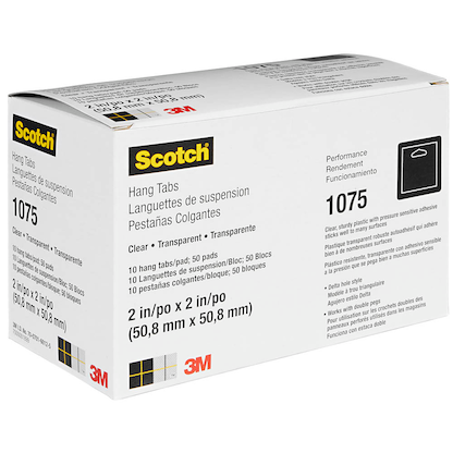 Artikelbild 3 für 3M Hang Tabs 1075 Eurolochaufhänger für max. 340,0 g 5,80 x 5,8 cm, 500 St., Artikelnummer 192011
