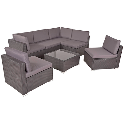 Artikelbild 3 für Garden Pleasure Loungegruppe SANSIBAR grau, silber Kunststoff, Metall, 18-teilig, Artikelnummer 897746