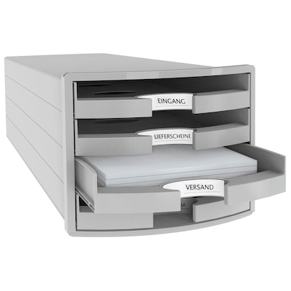 Artikelbild 1 für HAN Schubladenbox Impuls lichtgrau 1013-11, DIN A4 mit 4 Schubladen, Artikelnummer 445268