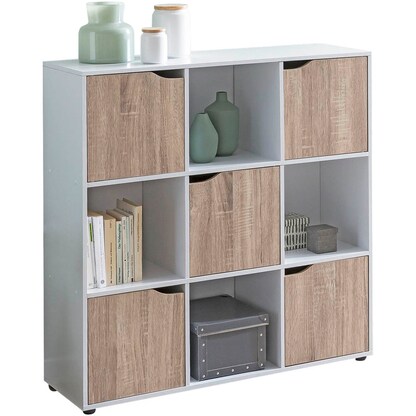 Artikelbild 1 für WOHNLING Regalschrank, WL5.526 weiß, sonoma-eiche 89,0 x 29,0 x 91,0 cm, Artikelnummer 159147