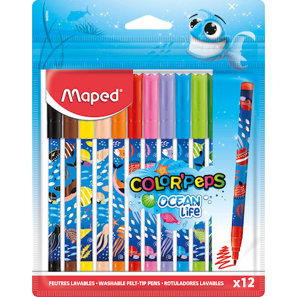Artikelbild 13 für maped Ocean Life Filzstifte farbsortiert, 12 St., Artikelnummer 967103