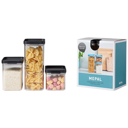 Artikelbild 2 für MEPAL Vorratsdosen-Set Omnia schwarz 0,7/1,1/2,0 l, 1 Set, Artikelnummer 434278