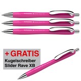 Artikelbild 1 für 3 + 1 GRATIS: Schneider Kugelschreiber Slider Rave XB pink, Schreibfarbe: blau, 3 St. + GRATIS 1 Slider Rave XB pink, Artikelnummer 298978