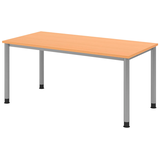 Artikelbild 1 für HAMMERBACHER HS16 höhenverstellbarer Schreibtisch buche rechteckig, 4-Fuß-Gestell silber 160,0 x 80,0 cm, Artikelnummer 355537