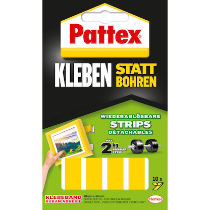 Artikelbild für Pattex Klebestreifen für max. 2,0 kg 2,0 x 4,0 cm, 10 St., Artikelnummer 911432