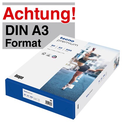Artikelbild für tecno Kopierpapier premium DIN A3 80 g/qm 500 Blatt, Artikelnummer 537001
