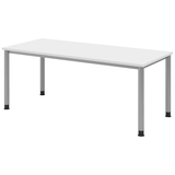 Artikelbild 1 für HAMMERBACHER HS19 höhenverstellbarer Schreibtisch weiß rechteckig, 4-Fuß-Gestell silber 180,0 x 80,0 cm, Artikelnummer 590012
