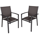Artikelbild 1 für Garden Pleasure Gartenstühle mit Armlehnen ELENA anthrazit, Metall, 2 St., Artikelnummer 310676