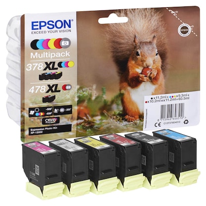 Artikelbild 24 für EPSON 378XL/478XL /T379D4 schwarz, cyan, magenta, gelb, rot, grau Druckerpatronen, 6er-Set, Artikelnummer 458644