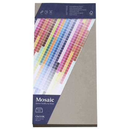 Artikelbild 2 für artoz Briefumschläge Mosaic DIN lang ohne Fenster zement haftklebend 20 St., Artikelnummer 277291