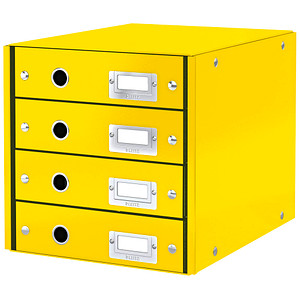 LEITZ Schubladenbox Click & Store gelb 6049-00-16, DIN A4 mit 4 Schubladen