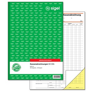 SIGEL Formularbuch SD006 Kassenabrechnung SIGEL Formularbuch SD006 Kassenabrechnung