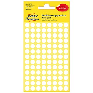 AVERY Zweckform Klebepunkte 3175 weiß Ø 8,0 mm AVERY Zweckform Klebepunkte 3175 weiß Ø 8,0 mm