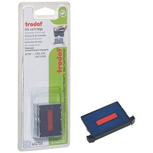 2 trodat Ersatzstempelkissen 6/4750/2 blau/rot 4,1 x 2,4 cm 2 trodat Ersatzstempelkissen 6/4750/2 blau/rot 4,1 x 2,4 cm