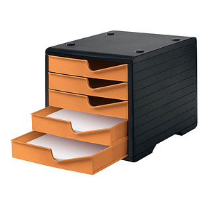 styro Schubladenbox styroswingbox apricot DIN A4 mit 5 Schubladen