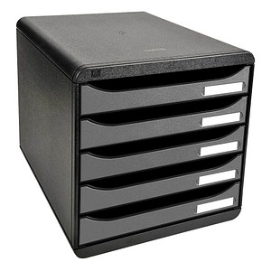 Exacompta Schubladenbox BIG-BOX PLUS silber 309738D, DIN A4 mit 5 Schubladen