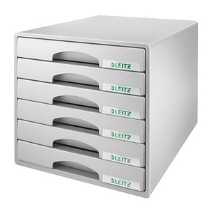 LEITZ Schubladenbox Plus grau 5212-00-85, DIN A4 mit 6 Schubladen