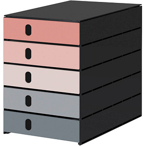 styro Schubladenbox styroval pro Emotions Advent rosa, grau 14-8000.AD, DIN C4 mit 5 Schubladen