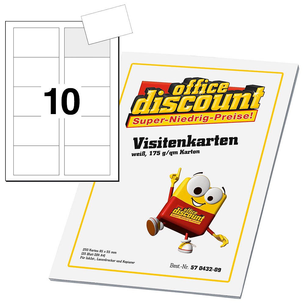 250 Office Discount Visitenkarten Weiss Gunstig Online Kaufen Office Discount