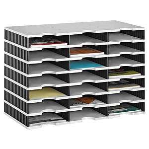 styro Sortierstation Styrodoc grau/schwarz mit 21 Fächern styro Sortierstation Styrodoc grau/schwarz mit 21 Fächern