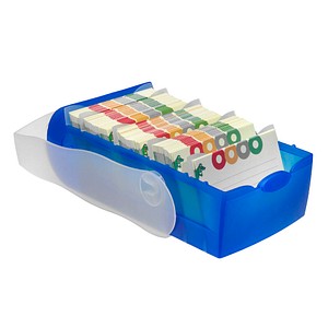 HAN Croco Karteikasten DIN A7 für 900 Karteikarten blau mit Deckel HAN Croco Karteikasten DIN A7 für 900 Karteikarten blau mit Deckel