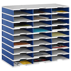 styro Sortierstation Styrodoc grau/blau mit 27 Fächern styro Sortierstation Styrodoc grau/blau mit 27 Fächern