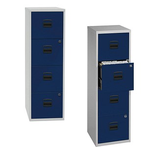 BISLEY Home PFA 4 Hängeregistraturschrank blau/grau 4 Schubladen BISLEY Home PFA 4 Hängeregistraturschrank blau/grau 4 Schubladen
