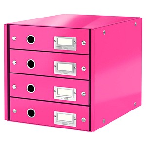 LEITZ Schubladenbox Click & Store pink 6049-00-23, DIN A4 mit 4 Schubladen