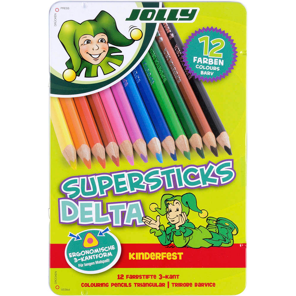 Jolly Supersticks Kinderfest Metallic Colored Pencil Set of 6 From Austria  