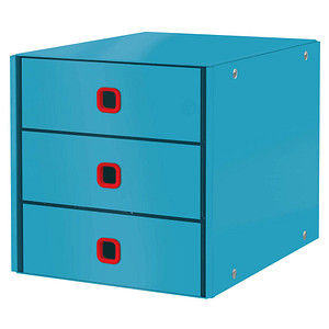 LEITZ Schubladenbox Click & Store Cosy blau 53680061, DIN A4 mit 3 Schubladen