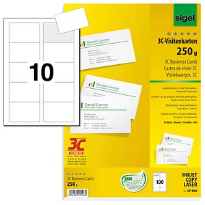 100 Sigel Visitenkarten Lp800 Weiss Gunstig Online Kaufen Office Discount