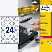 AVERY Zweckform L6112-20 Sicherheitsetiketten zum Versiegeln 24 pro Blatt 40 mm Durchmesser 480 Etiketten