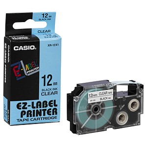 CASIO Beschriftungsband XR-12X schwarz auf transparent 12 mm CASIO Beschriftungsband XR-12X schwarz auf transparent 12 mm