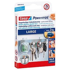 10 tesa Powerstrips LARGE Klebestreifen für max. 2,0 kg 2,0 x 5,0 cm 10 tesa Powerstrips LARGE Klebestreifen für max. 2,0 kg 2,0 x 5,0 cm