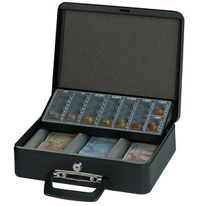 WEDO Geldkassette mit Zahlenschloss, 9 Fächer, schwarz