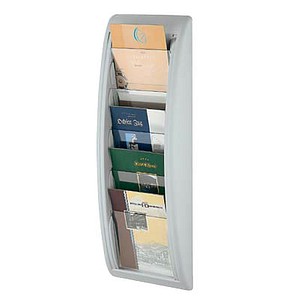 PAPERFLOW Wandprospekthalter Kompakt grau DIN A5 5 Fächer PAPERFLOW Wandprospekthalter Kompakt grau DIN A5 5 Fächer