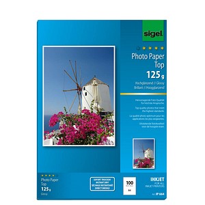 SIGEL Fotopapier IP664 DIN A4 hochglänzend 125 g/qm 100 Blatt SIGEL Fotopapier IP664 DIN A4 hochglänzend 125 g/qm 100 Blatt