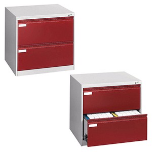 CP Hängeregistraturschrank rot/grau 2 Schubladen CP Hängeregistraturschrank rot/grau 2 Schubladen