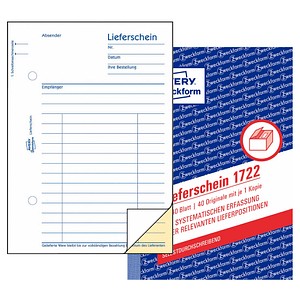 AVERY Zweckform Formularbuch 1722 Lieferschein AVERY Zweckform Formularbuch 1722 Lieferschein
