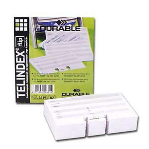 100 DURABLE Ersatzkarten für Rollkartei Telindex 100 DURABLE Ersatzkarten für Rollkartei Telindex