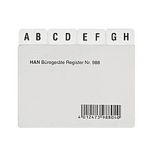 HAN Karteikartenregister A-Z transparent HAN Karteikartenregister A-Z transparent