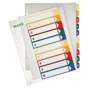 LEITZ Ordnerregister 1293 DIN A4 Vollformat, Überbreite 1-10 transparent 10-teilig LEITZ Ordnerregister 1293 DIN A4 Vollformat, Überbreite 1-10 transparent 10-teilig