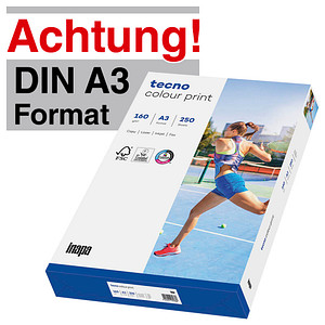 tecno Laserpapier colour print DIN A3 160 g/qm 250 Blatt tecno Laserpapier colour print DIN A3 160 g/qm 250 Blatt