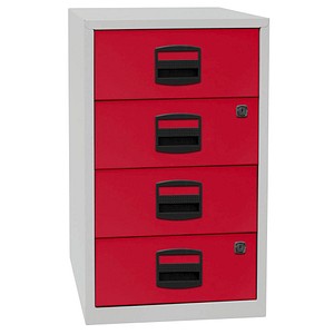 BISLEY Home Standcontainer lichtgrau, kardinalrot 4 Auszüge BISLEY Home Standcontainer lichtgrau, kardinalrot 4 Auszüge