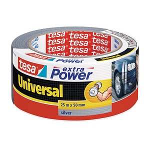 tesa extra Power® Universal Gewebeband silber 50,0 mm x 25,0 m 1 Rolle tesa extra Power® Universal Gewebeband silber 50,0 mm x 25,0 m 1 Rolle