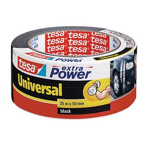 tesa extra Power® Universal Gewebeband schwarz 50,0 mm x 25,0 m 1 Rolle tesa extra Power® Universal Gewebeband schwarz 50,0 mm x 25,0 m 1 Rolle
