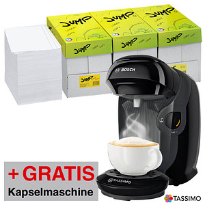 AKTION: JUMP Kopierpapier COPY/LASER DIN A4 80 g/qm 4x 2.500 Blatt + GRATIS BOSCH TASSIMO StyleTAS1102 schwarz AKTION: JUMP Kopierpapier COPY/LASER DIN A4 80 g/qm 4x 2.500 Blatt + GRATIS BOSCH TASSIMO StyleTAS1102 schwarz